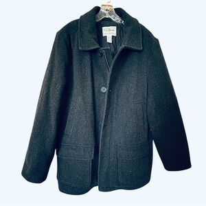 L.L.Bean Elegant Black Wool Coat
